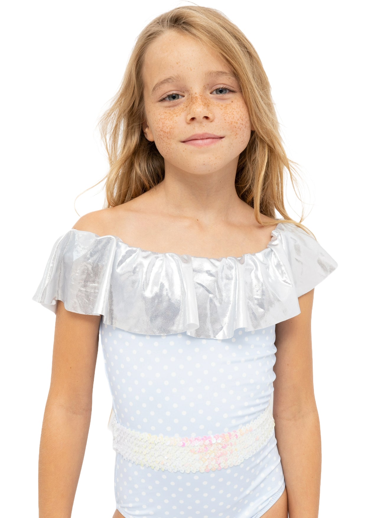 polka dot swimsuits for girls, polka dot bathing suit for girls, blue swimwear for girls