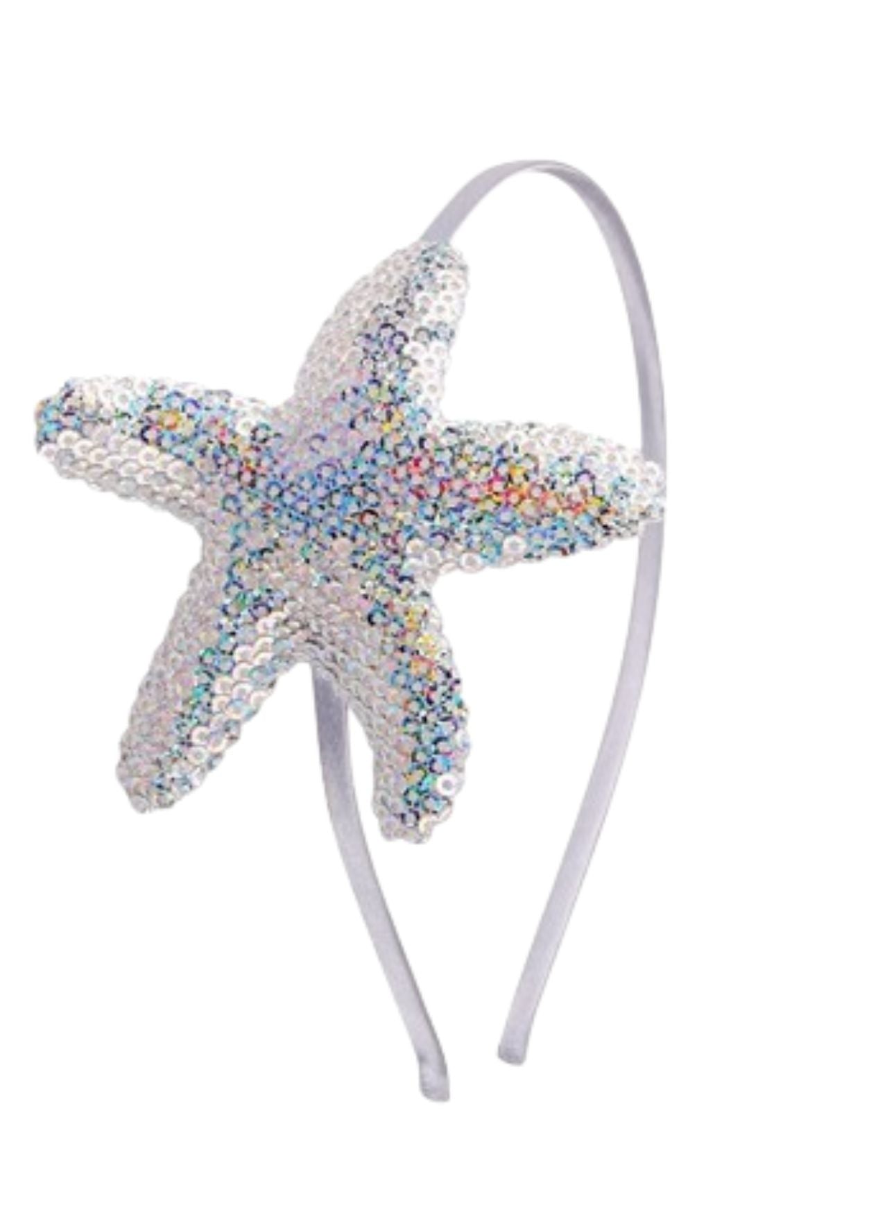 Silver Sequin Starfish Headband