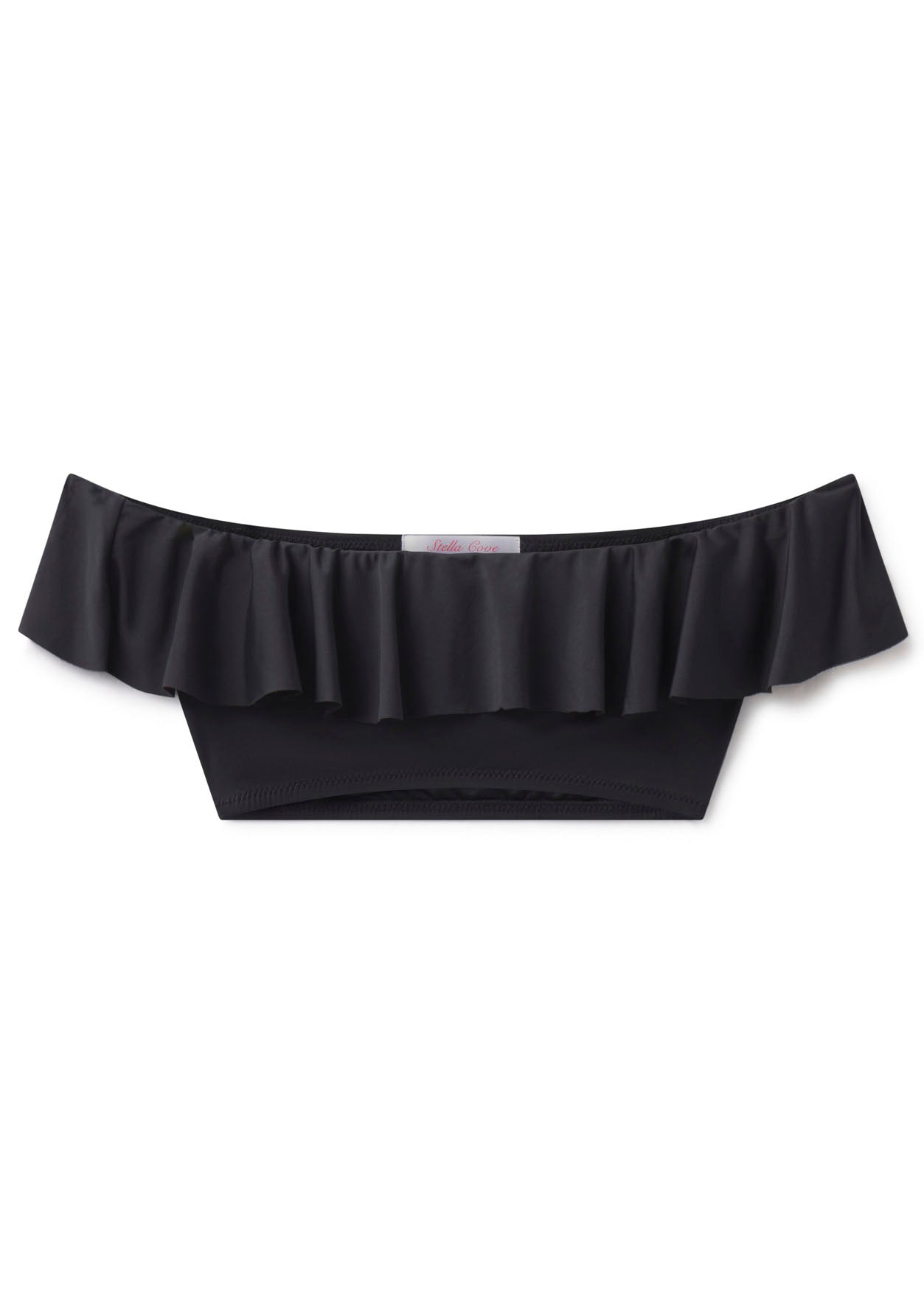 Black Ruffle Bikini Top
