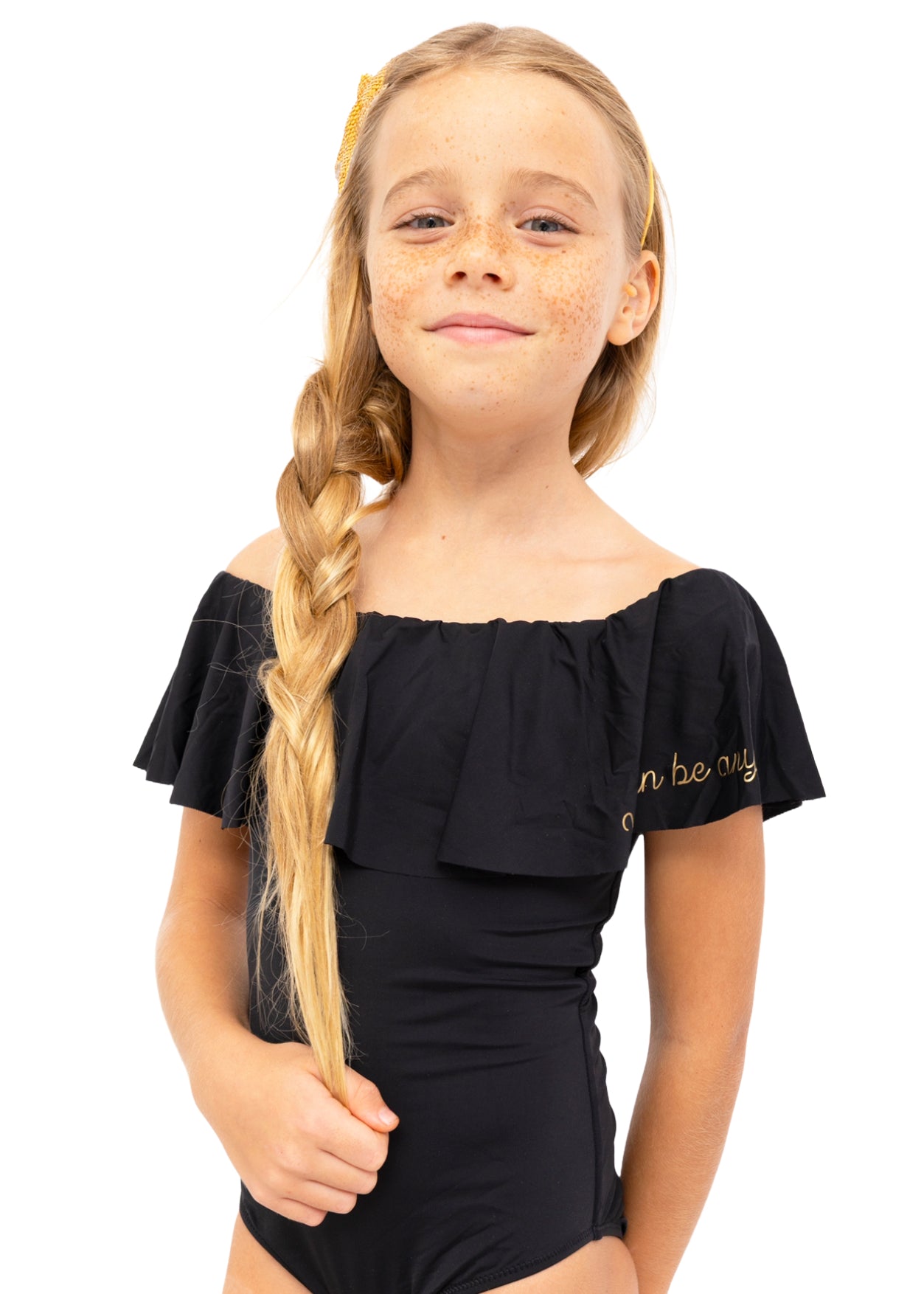 black bathing costume for girl