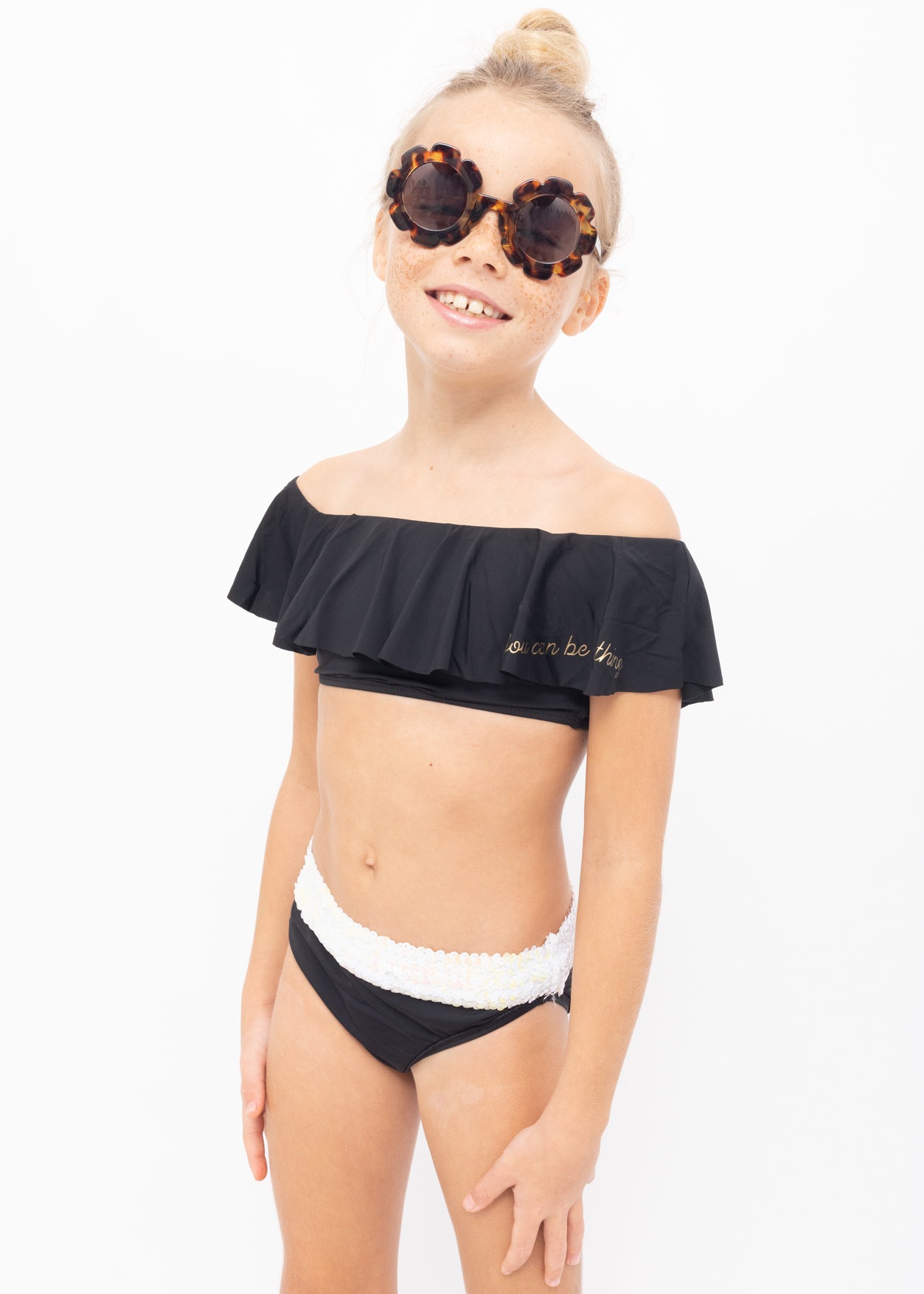 black ruffle bikini for girls