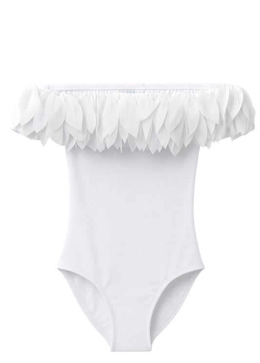 chic white bathing suit or girls