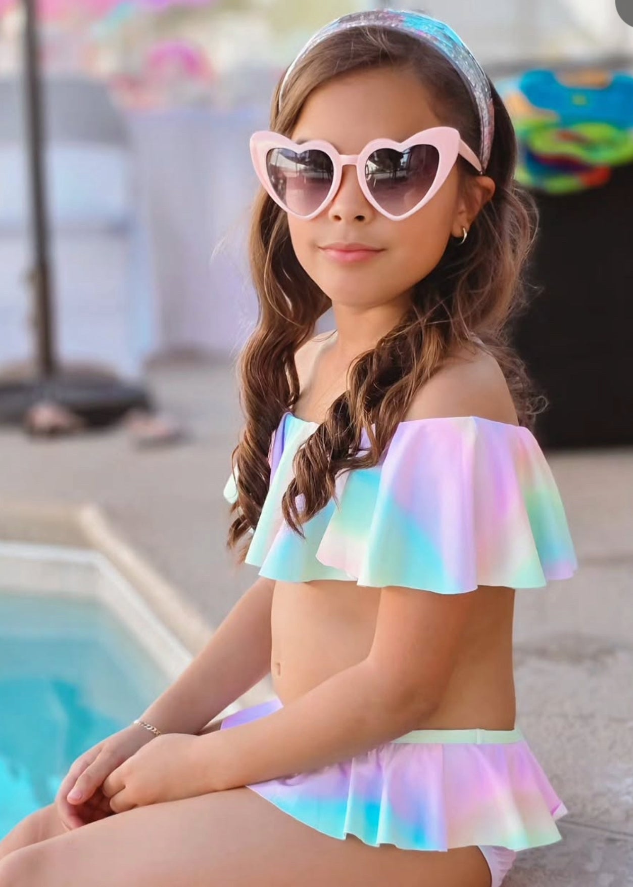 cute bikini in rainbow color for girl