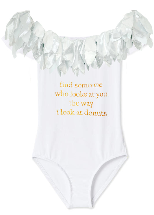 Beachwear for girls, white bathing suit for girls