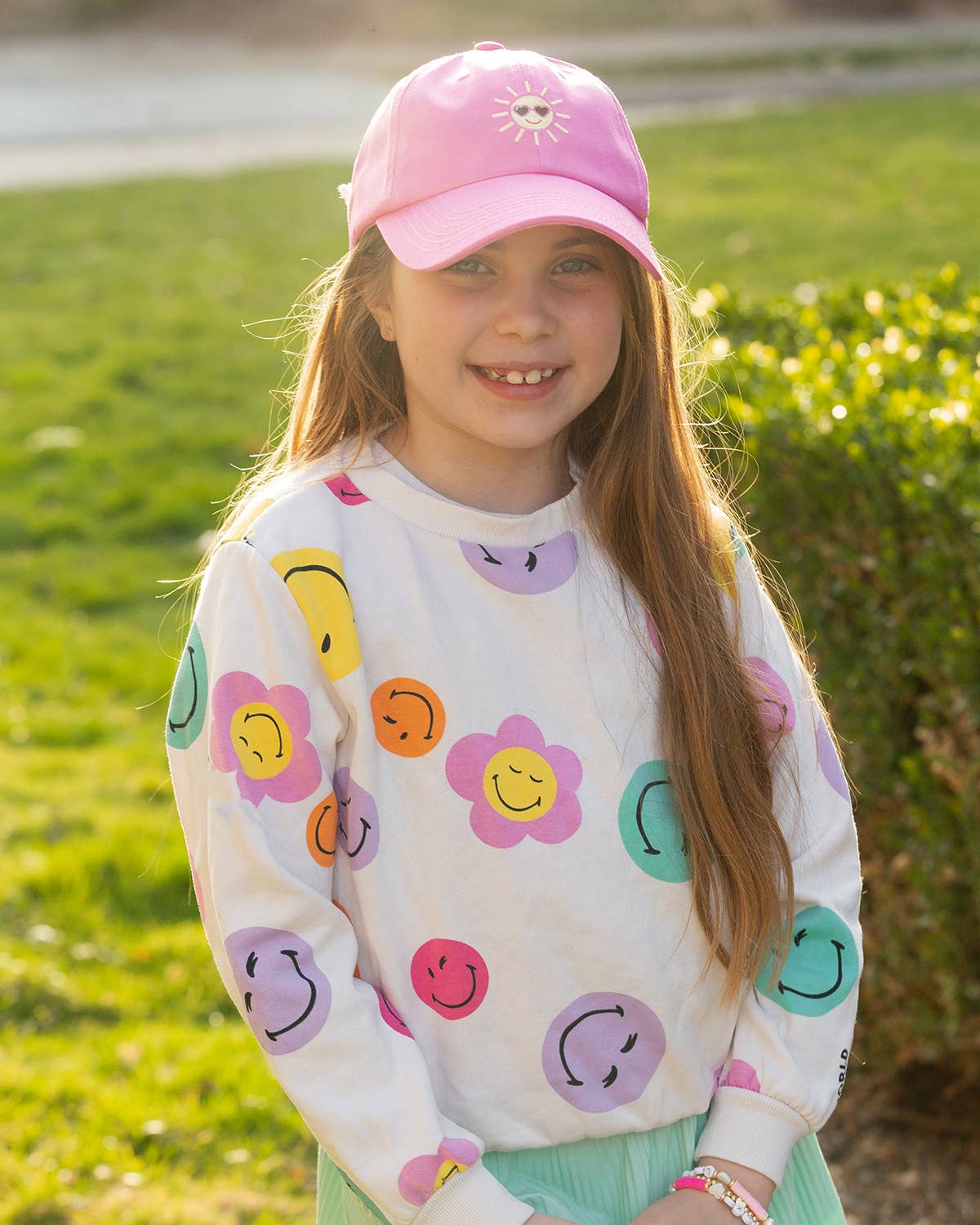 girls pink sun hat