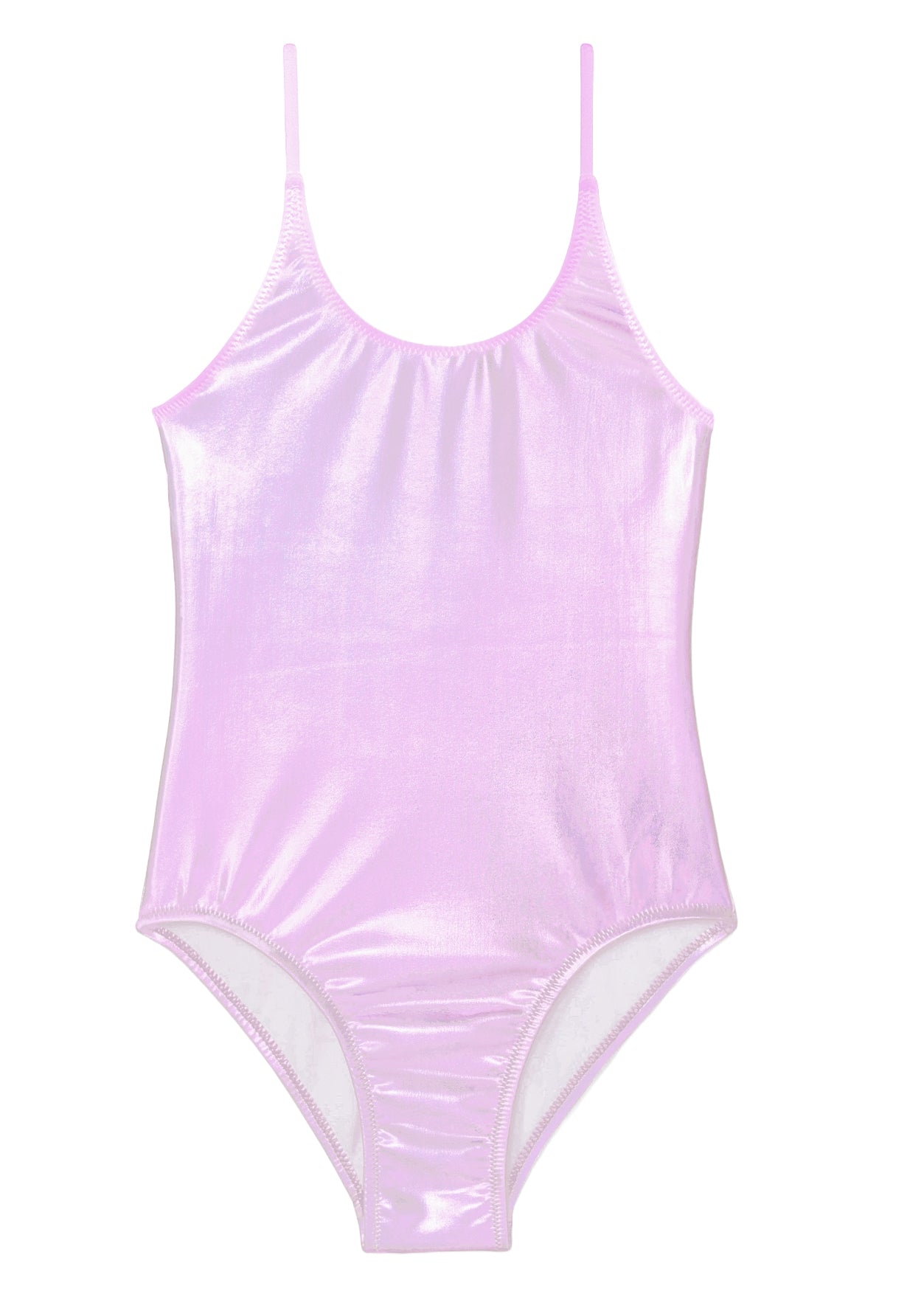 girls pink metallic swimsuit