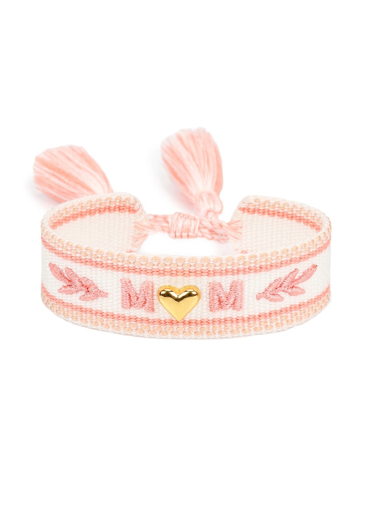Wristband Mom Gold Heart & Pink