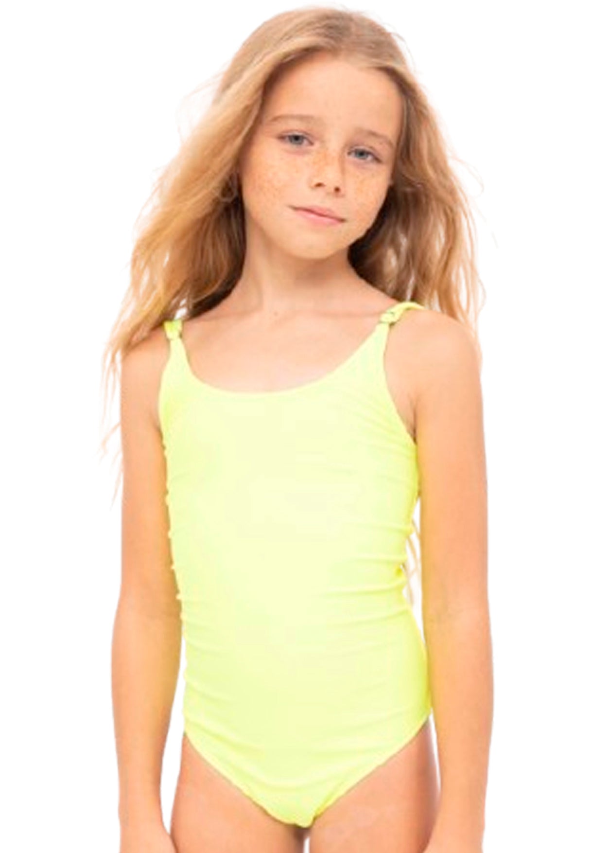 neon yellow girls swimwear