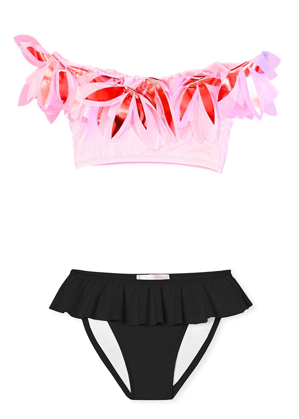 Pink Red & Black Bikini