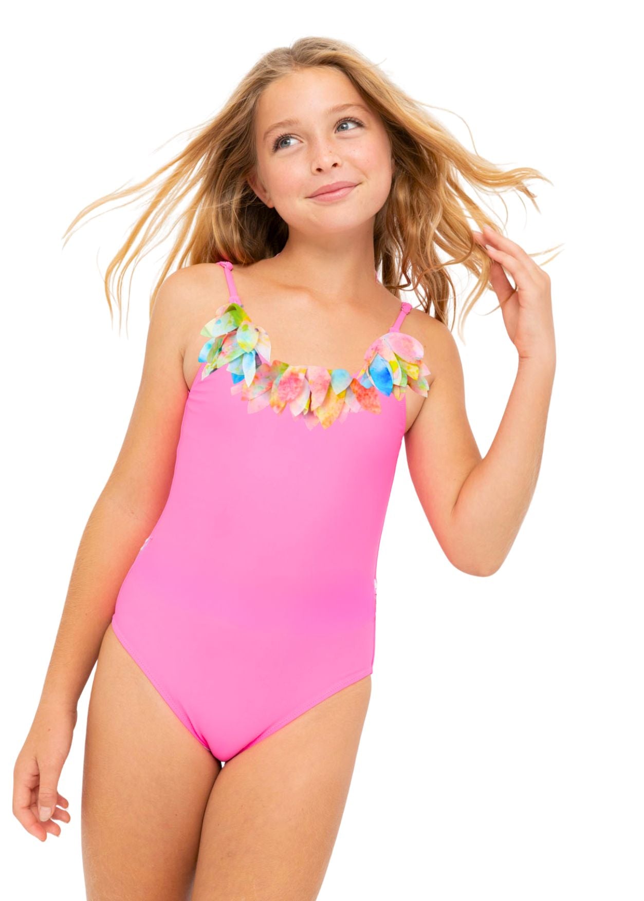 pretty citrus bloom bathing suit for girls