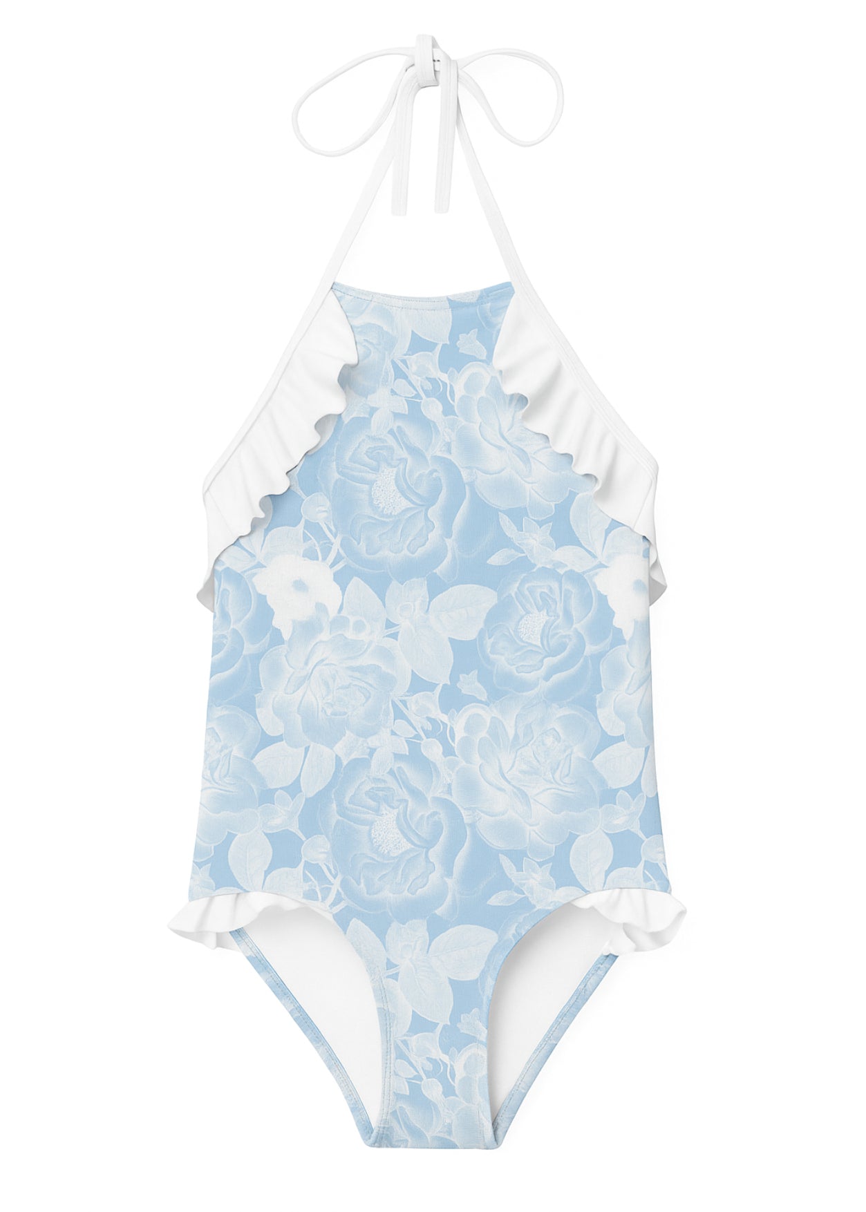 pretty rose_print_swimsuit_for_girl