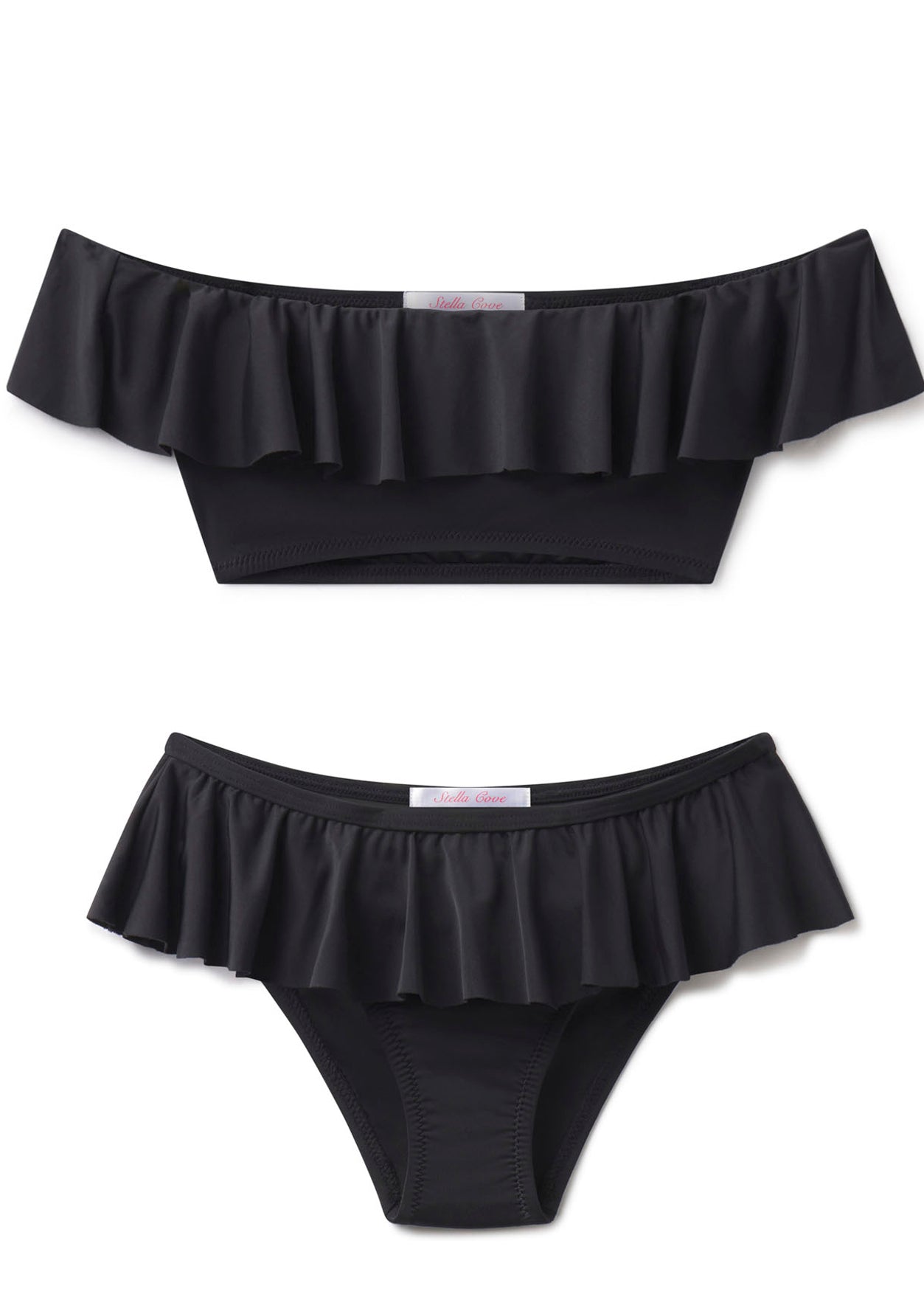 ruffled black bikini for girls