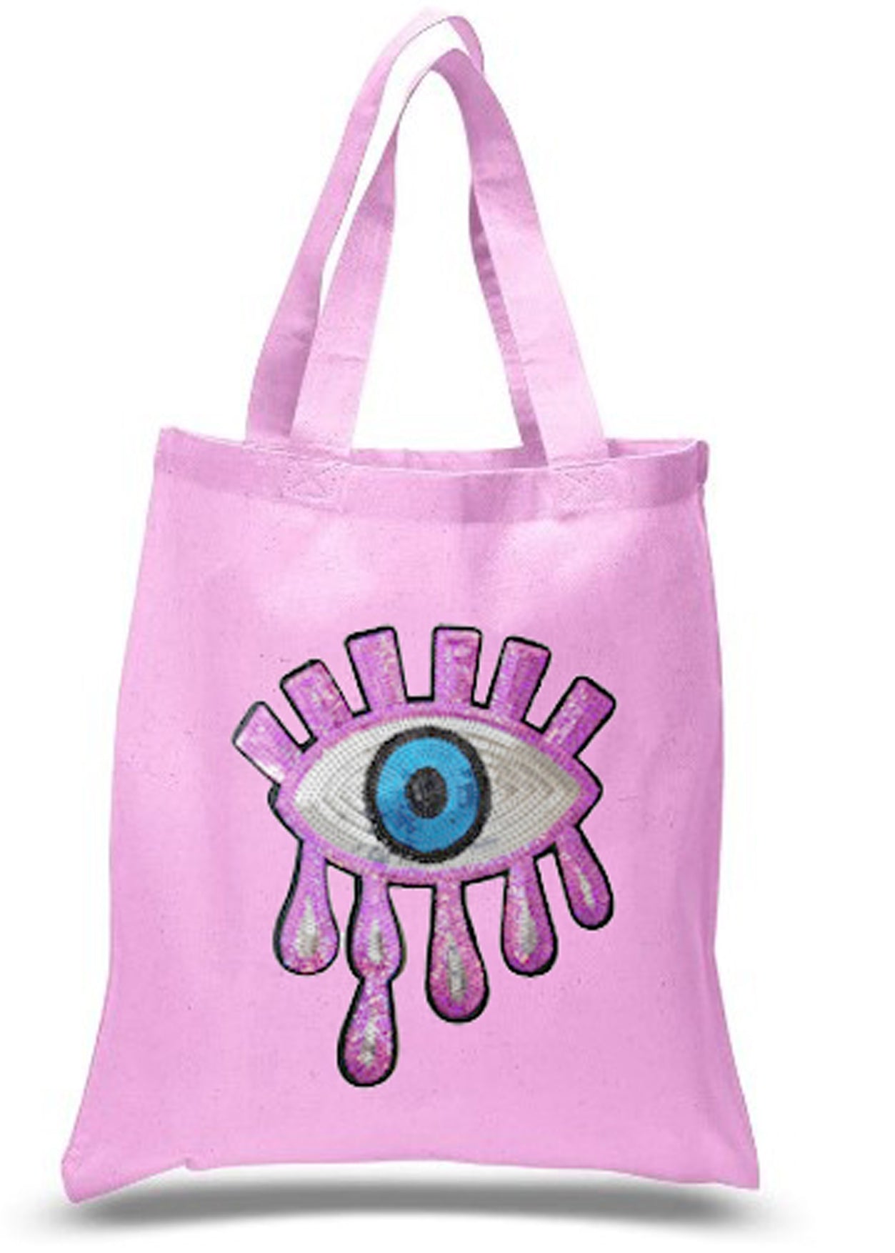 sequin eye beach bag