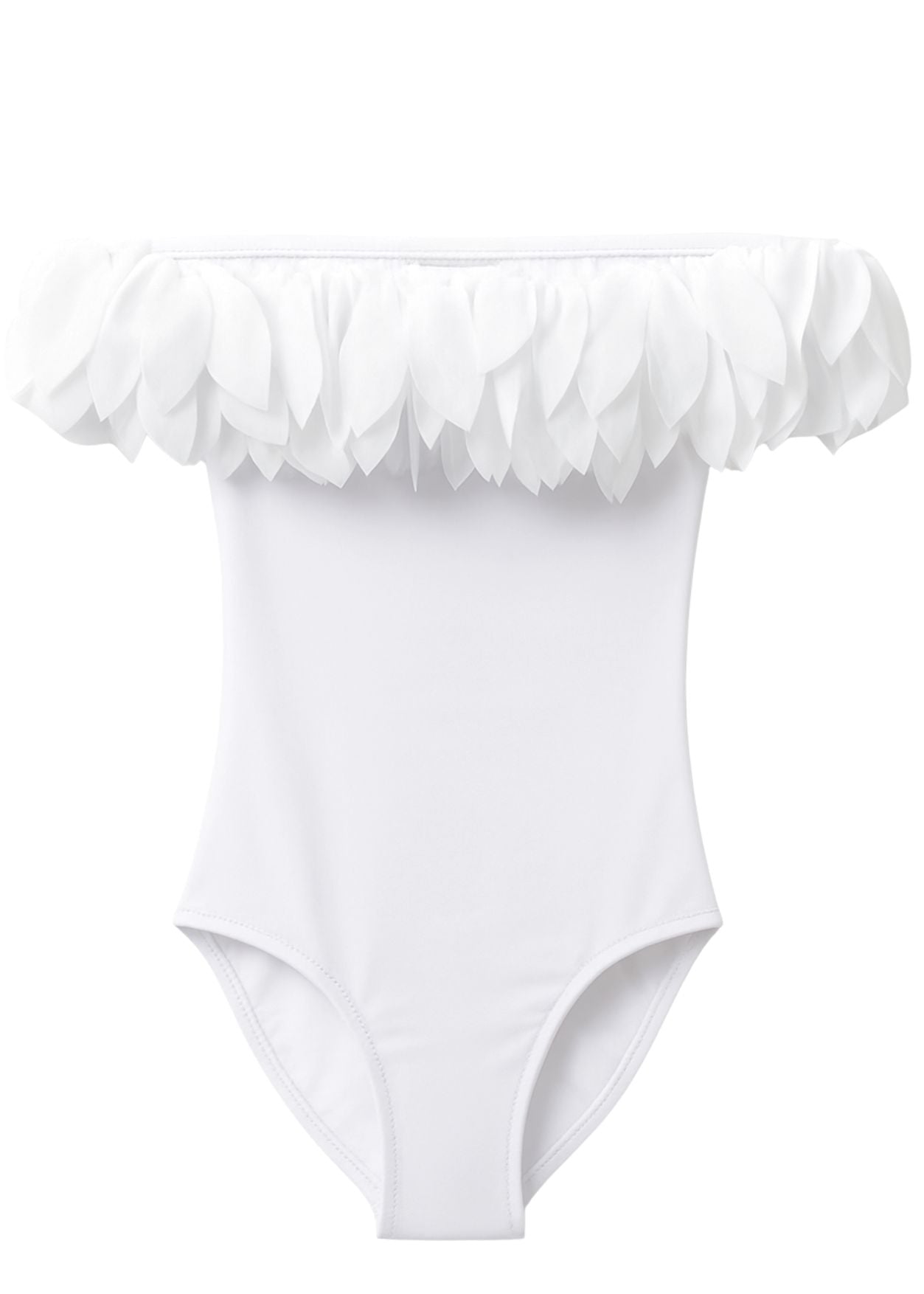 white petal bathing suit for girls