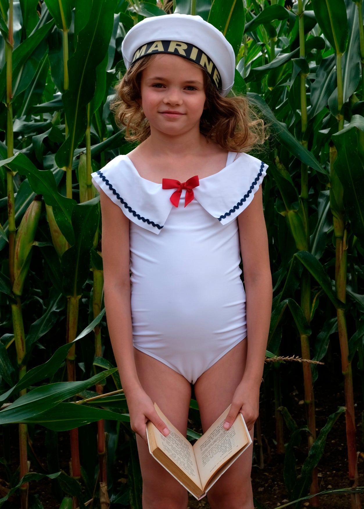 white swimsuit for girl