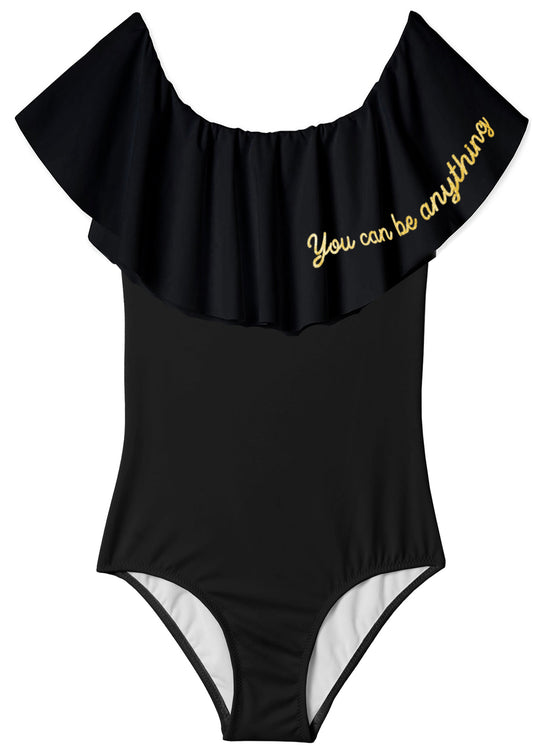 Beachwear for girls, black swimsuit for girls