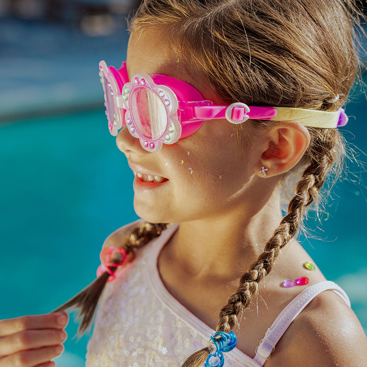 Purple Petunia Petals Girl Swimming Goggles