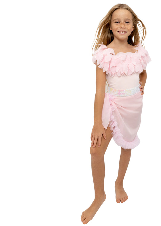 girls beachwear cover-ups, pink pareos for girls