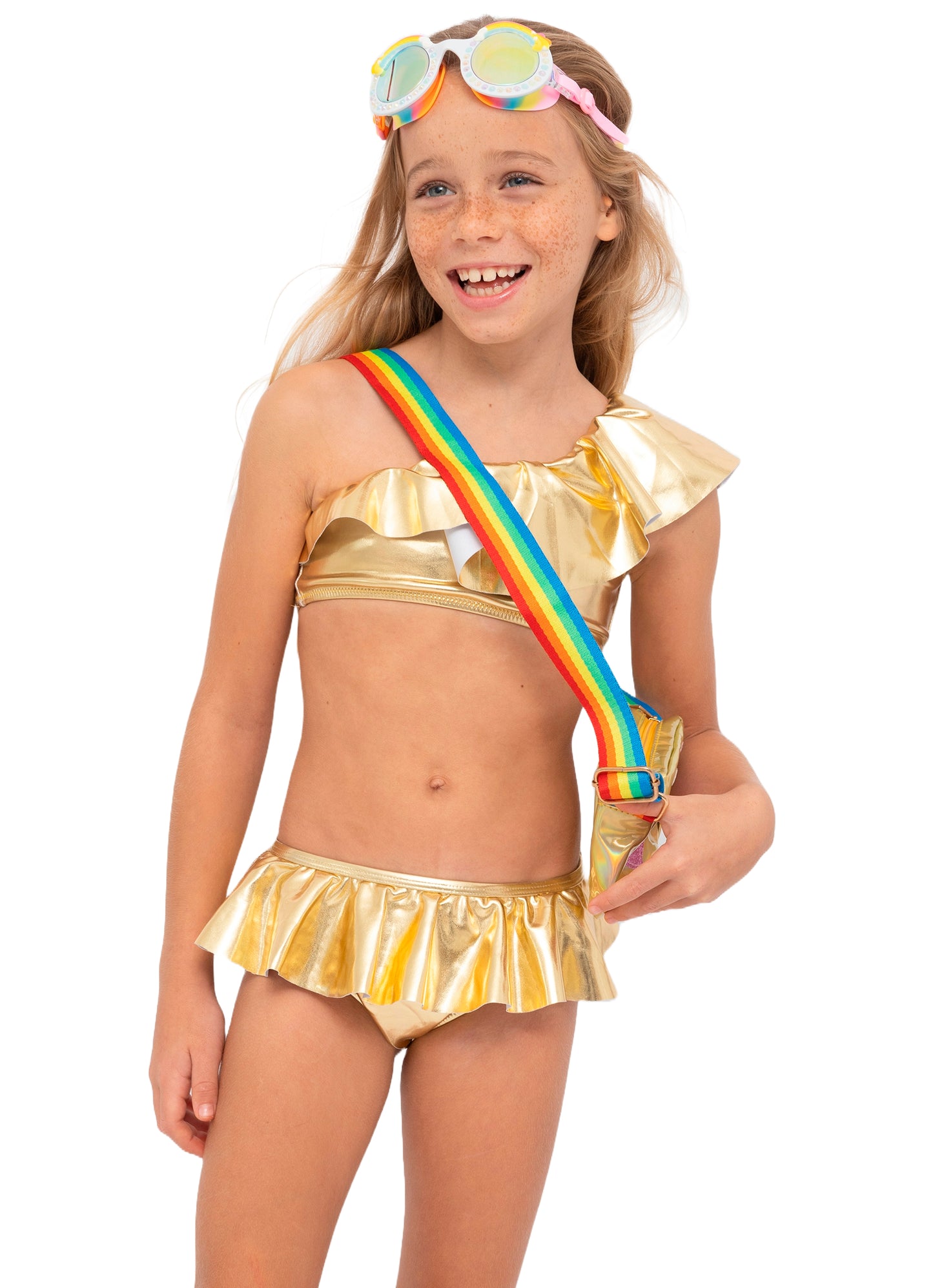 gold bikini for girls, gold swimwear for girls