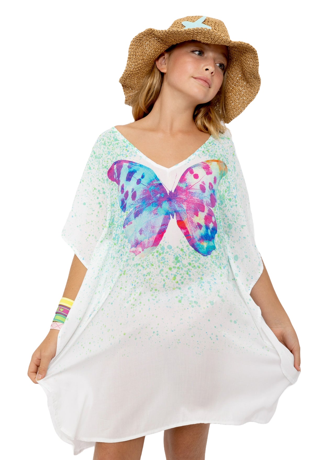 butterfly beachwear for girls, cover-ups for girls