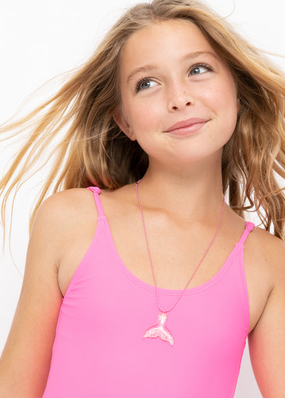 mermaid necklace for girls, pink swimsuits for girls