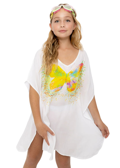 Butterfly beachwear for girls, beach cover-ups for girls