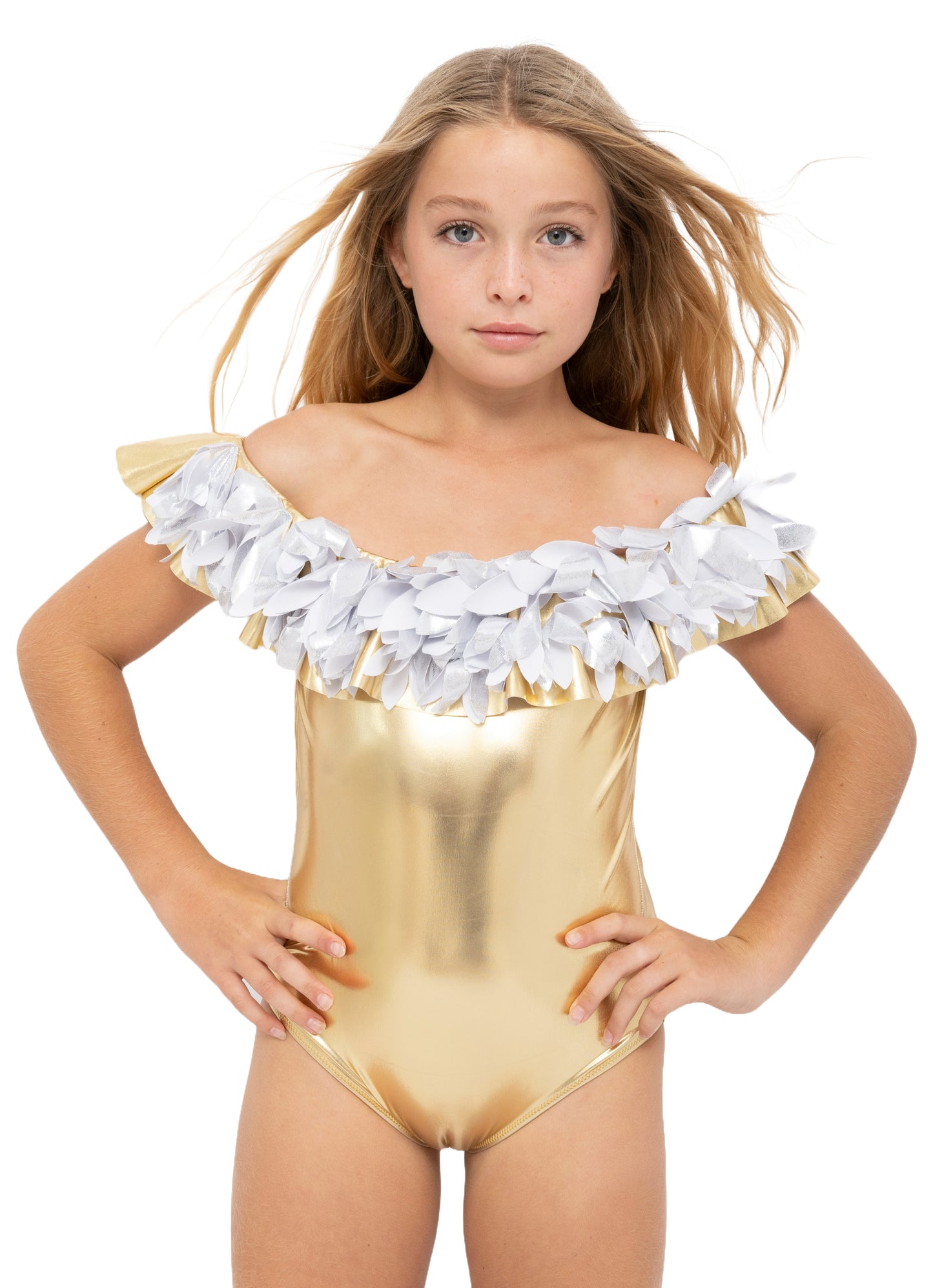 gold swimsuits for girls, gold bathing suits for girls