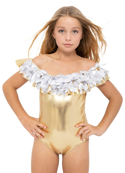 gold swimsuits for girls, gold bathing suits for girls