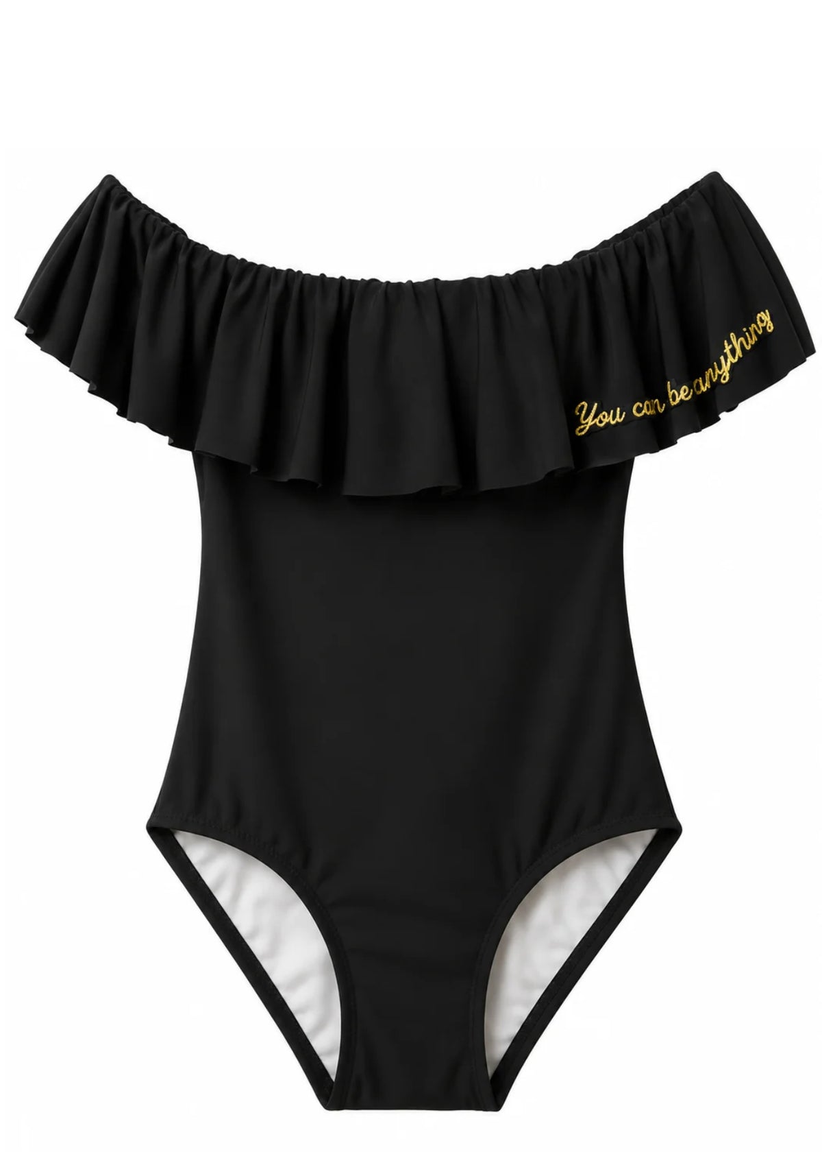 Black Ruffle Swimsuit for Girls