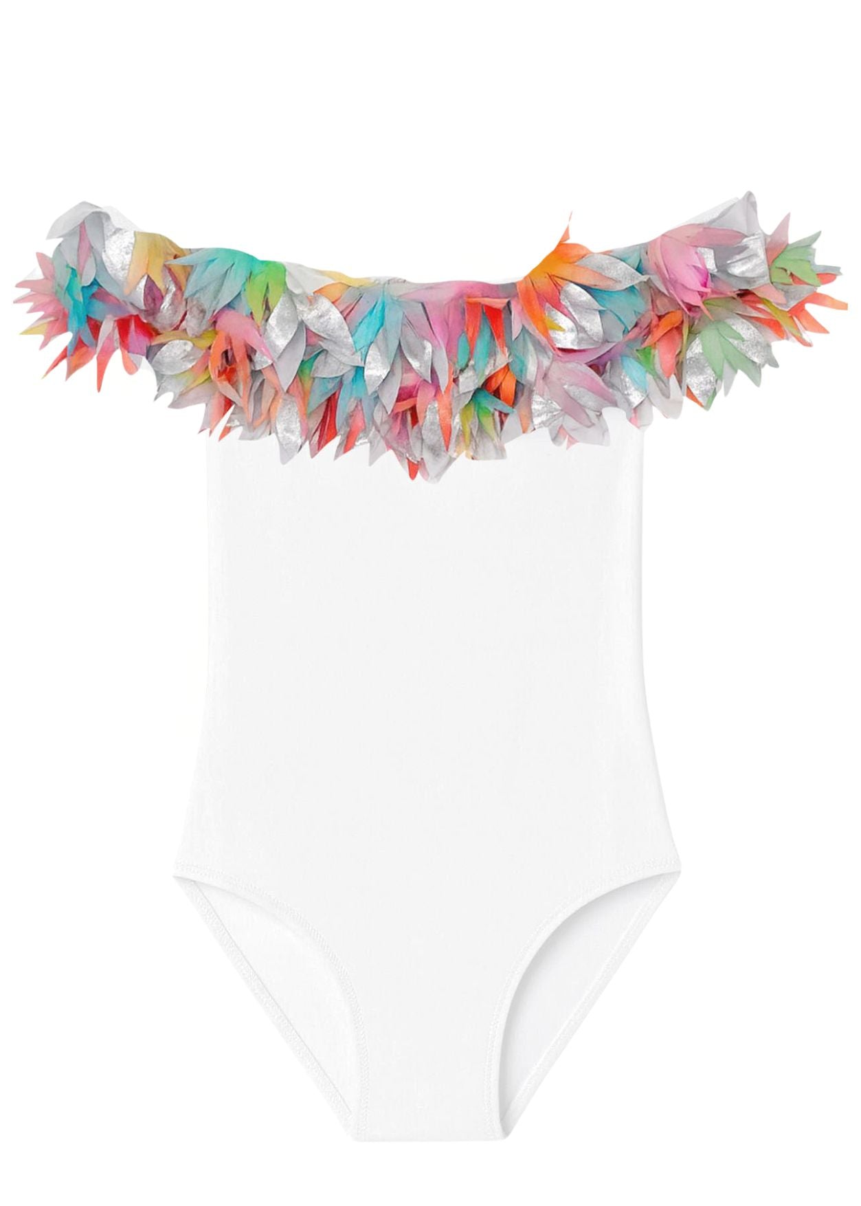Mixed Petals White Swimsuit