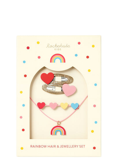 Vintage Rainbow Hair & Jewellery Set