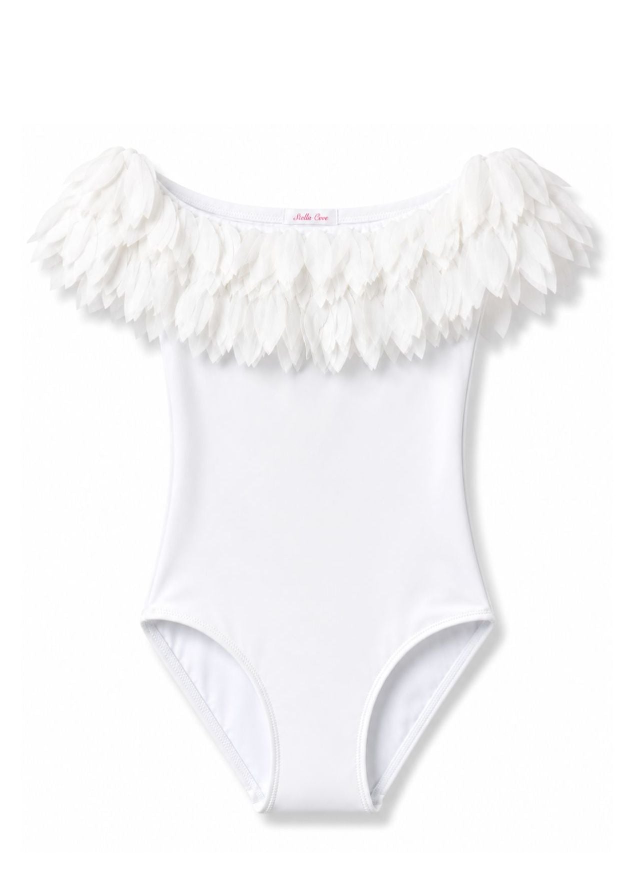 White Swimsuit with Petals