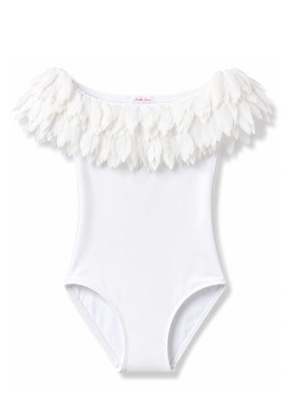 White Swimsuit with Petals