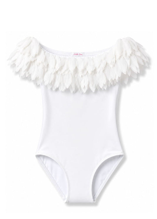 White Swimsuit with Petals