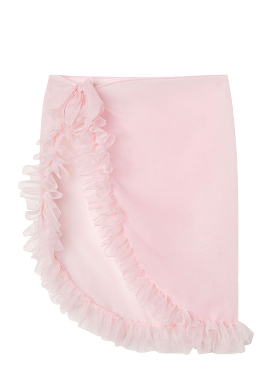 Pink Pareo Cover-Up with Tulle