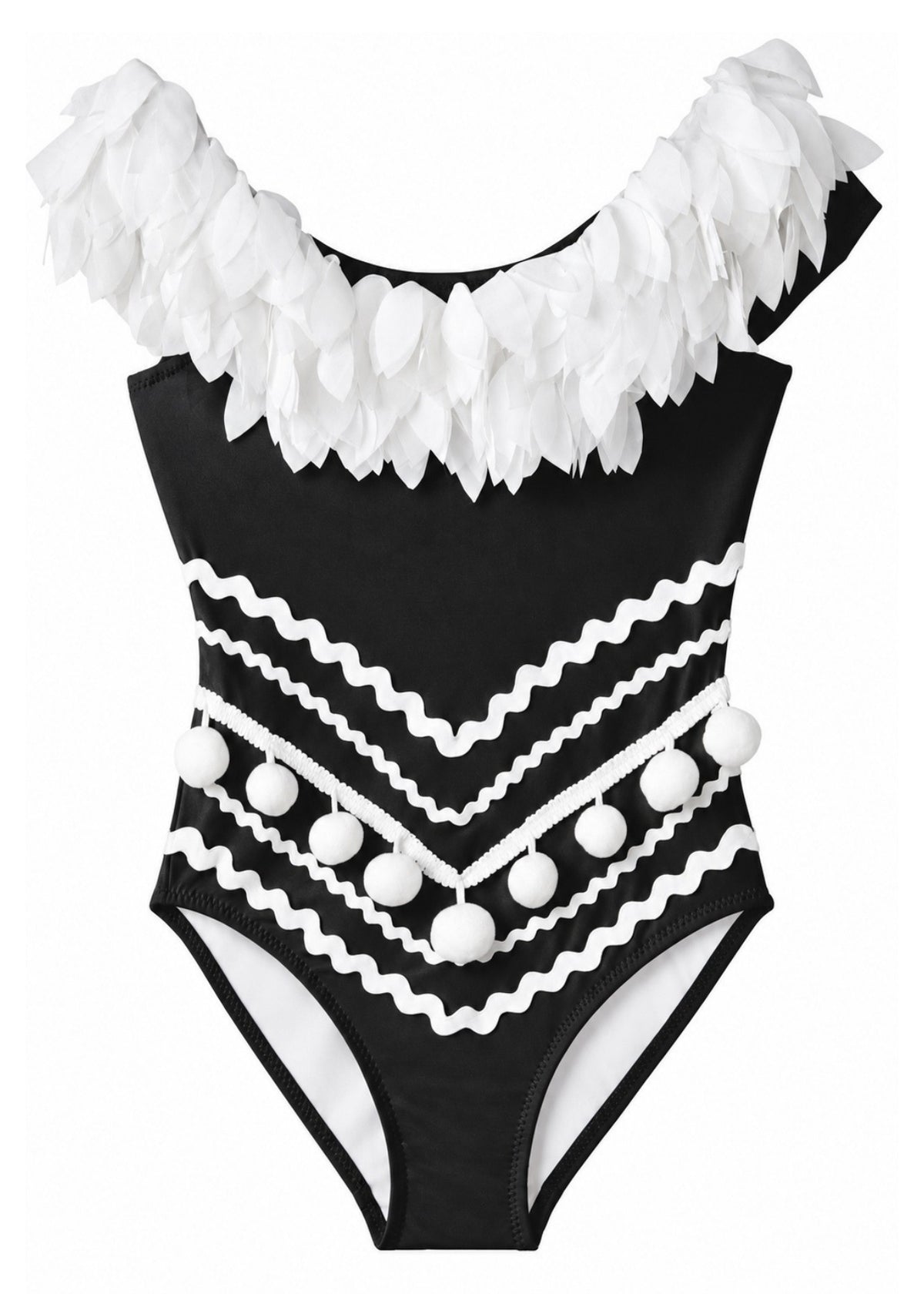 White_Petals_Pom_Poms_swimsuit_for_girls