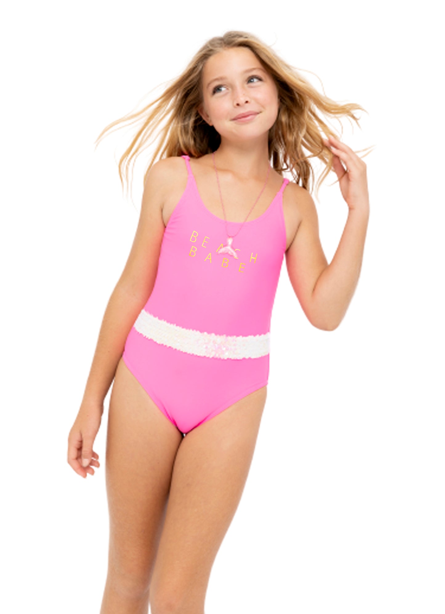 pink beachwear for girls, pink swimsuit for girls, pink bathing suit for girls