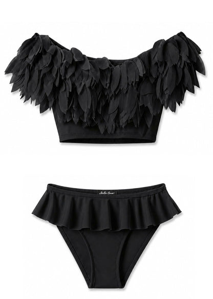 beautiful black petal bikini for girls
