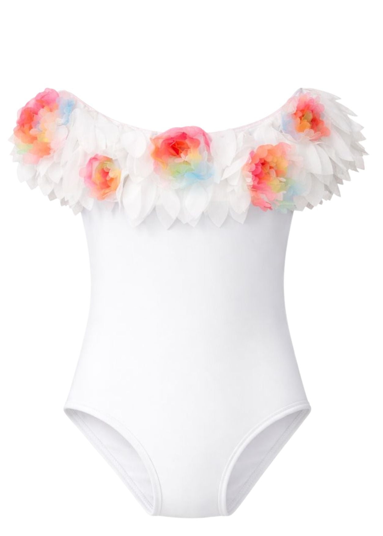 beautiful bloom white bathing suit for girls