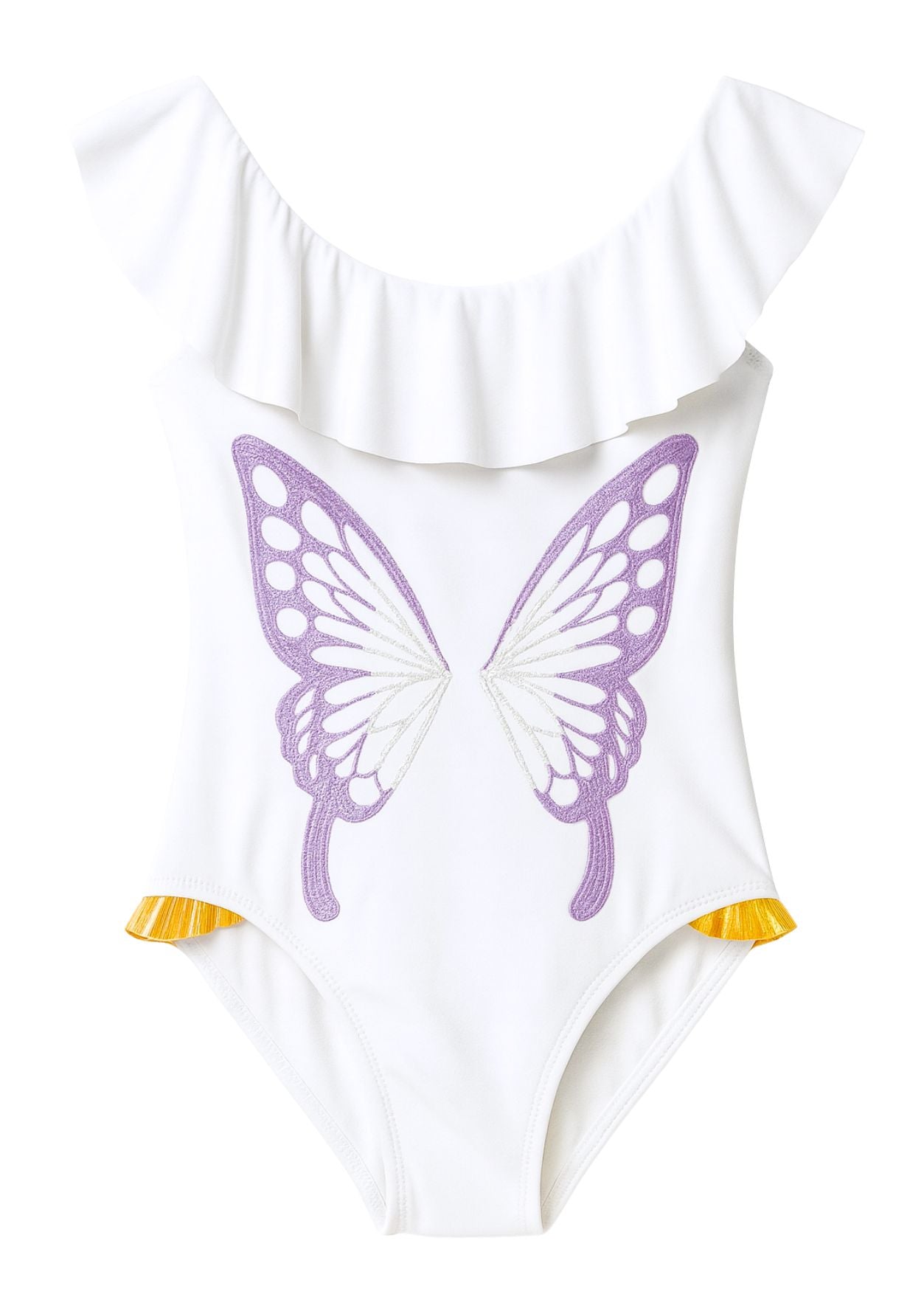 beautiful butterfly white bathing suit for girls
