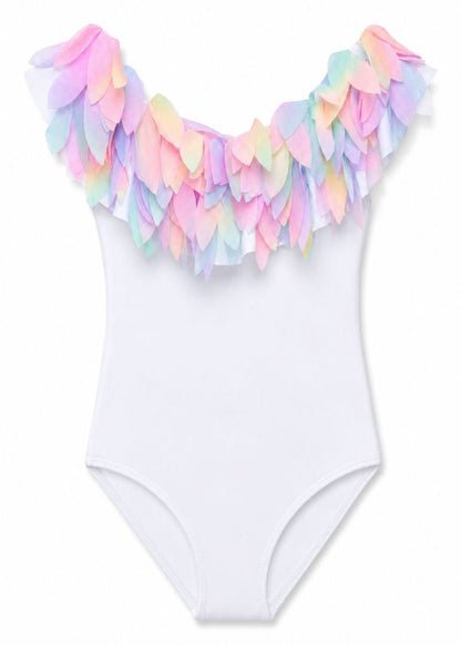 beautiful unicorn petals white bathing for girls