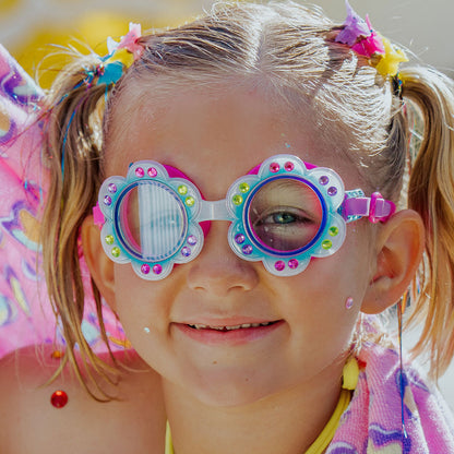 bedazzled swim goggles girl