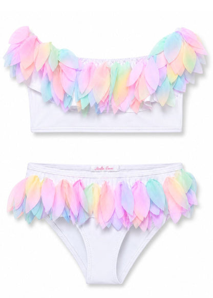 best selling rainbow petals bikini for girls