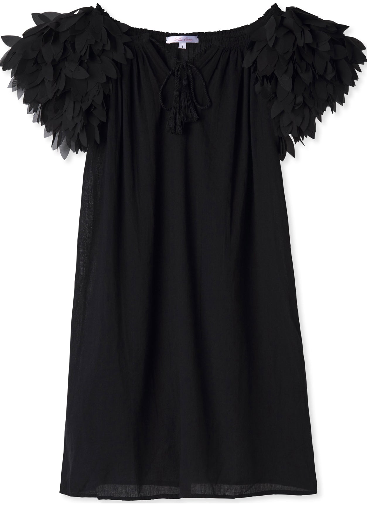 Black Dress with Black Petals for Girls
