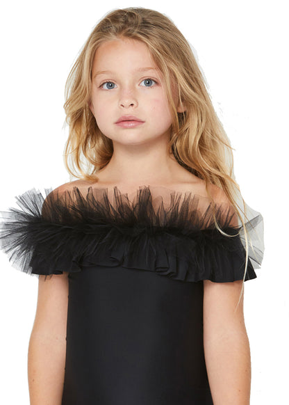 Black Swimsuit with Tulle
