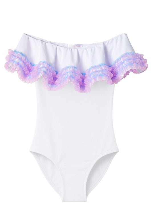 chic white bathing suit for girls