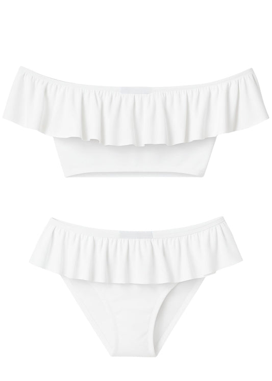 classic white bikini for girls