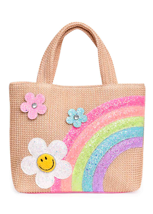 cute rainbow beach bag for girls