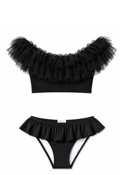 cute black tulle bikini for girls