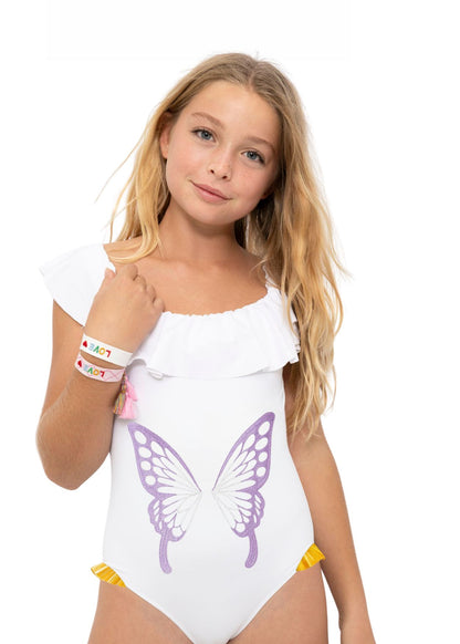 cutie white bathing suit for girls